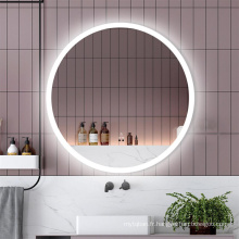 Miroir de salle de bain rond à LED de 24 pouces avec capteur